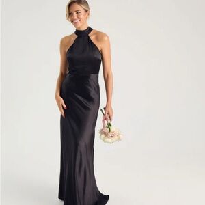 Six stories black bridesmaids dress